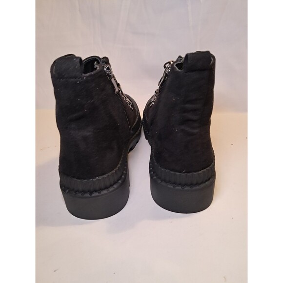 Chase + Chloe Size 6 Chelsey-1 Faux Suede Combat Boots Lace Up Black NIB - Picture 6 of 10